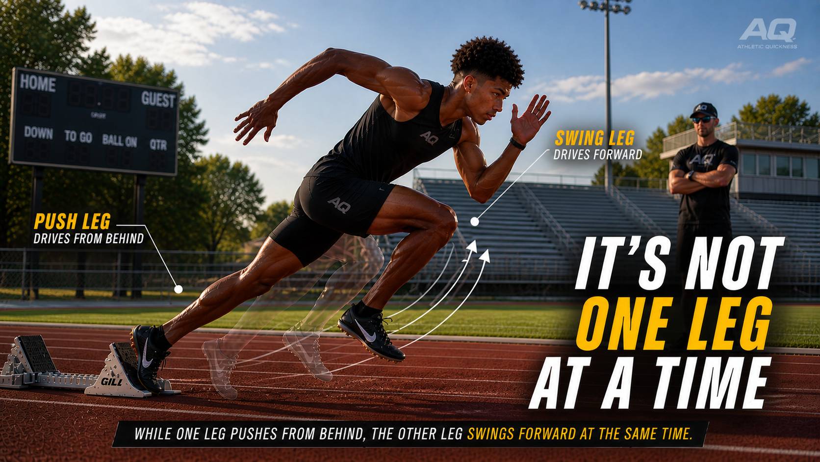 swing leg plus push leg for speed